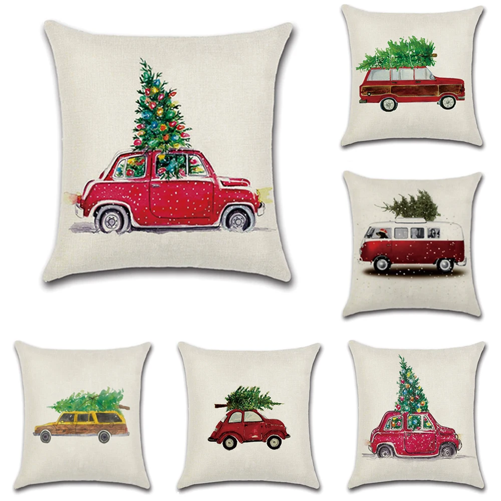 Льняные модные Счастливого Рождества для подушек с Новый год Подушка Чехол