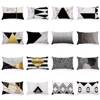 modern black white rectangle plush cushion cover decorative sofa geometric throw pillow cover for nordic home decor