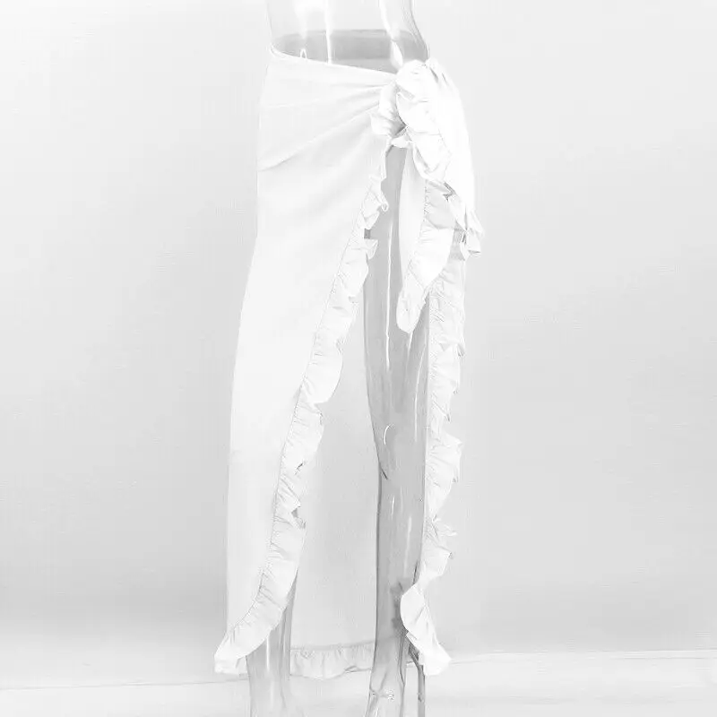 

Womens Mesh Sheer Sarong Beach Cover Up Wrap Ladies Bikini Pareo Swimwear Skirt