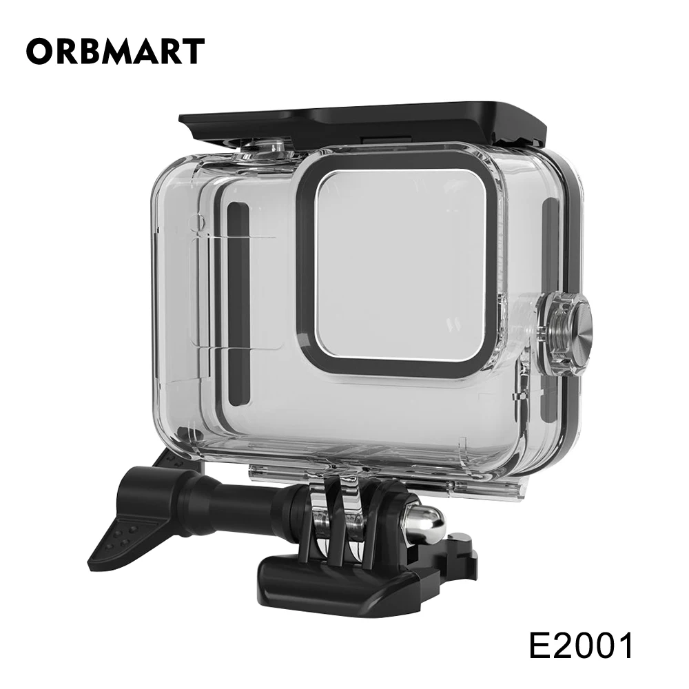 E2001 60 м водонепроницаемый чехол для GoPro Hero 8 черный корпус для подводного погружения защитный чехол для дайвинга крепление для Go Pro 8 аксессуары для камеры - Цвет: E2001