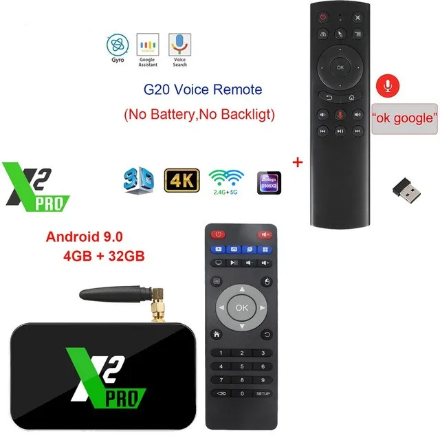 X2 Pro EN G20S Ugoos Android 9,0 2/4 г 16Г/32г/X2 Pro/X2 cube Смарт ТВ Box Amlogic S905X2 2,4G/5G Wi-Fi 1000 м Bluetooth Media Player Декодер каналов кабельного телевидения компьютерной приставки к телевизору - Цвет: X2 Pro EN G20S