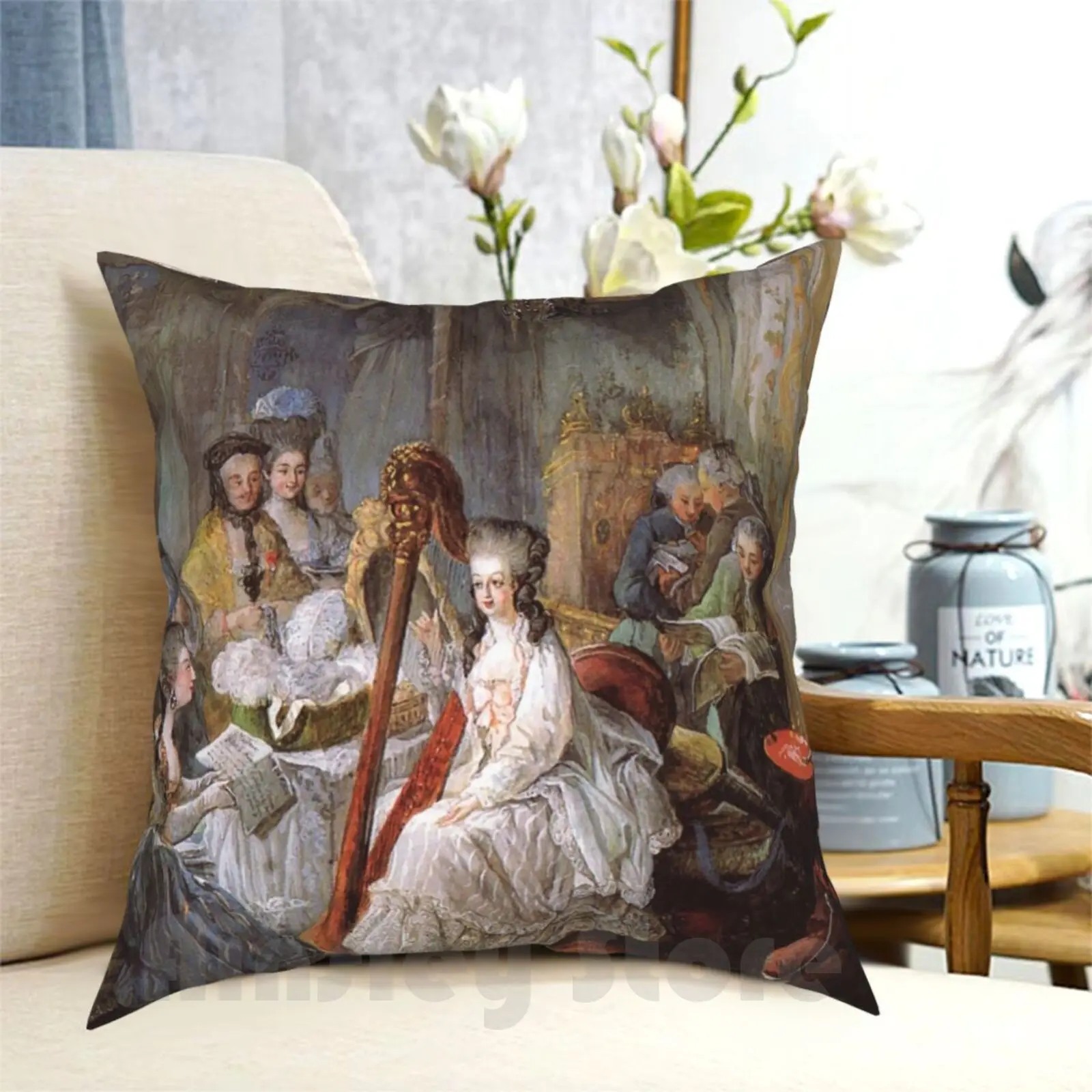 

Водонепроницаемый походный рюкзак с изображением Марии-антуинетты, играющей в арфу во французском дворе-джинс-Батист Андре гаутье-Dagoty