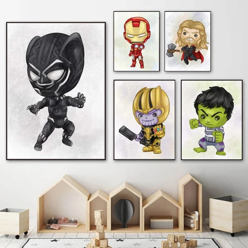 

HD Prints Marvel Home Decoration Avengers Painting Superhero Poster Wall Art Canvas Modular No Frame Pictures For Living Room