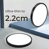 ultra thin led panel lamp 18w 24w 38w blackwhite surface mount plafond lamp living room bathroom aisle ceiling lighting fixture