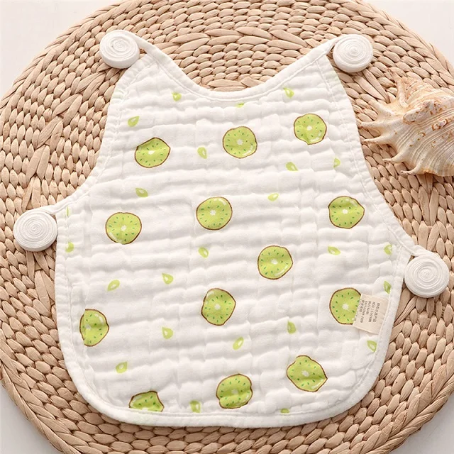 Kiwifruit 1 шт. детские нагрудники фартук милый муслин мультфильм U Тип 29*27 см восьмислойный хлопок марля Слюнявчики Одежда для младенцев забота о кормлении - Цвет: Kiwifruit