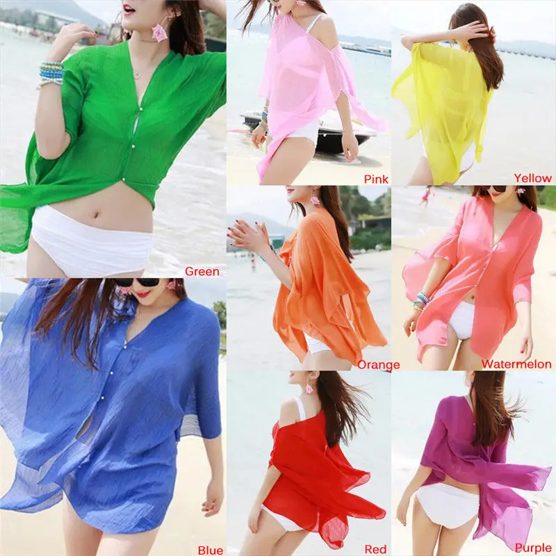 

2018 New Swimwear Women Summer Beachwear Bikini Beach dress Cover Up Bikinis Lady Shirt Swimsuit Sexy women