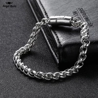fashion good quality new product silver color buddha bracelets link byzantine chain bracelet for mens wristband jewelry
