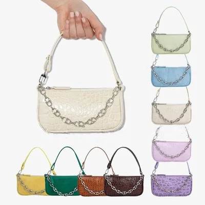

Women Crocodile Pattern Shoulder Bags Casual Alligator Chain Handbags Women Leather Underarm Package Female Purse Clutch Ladies