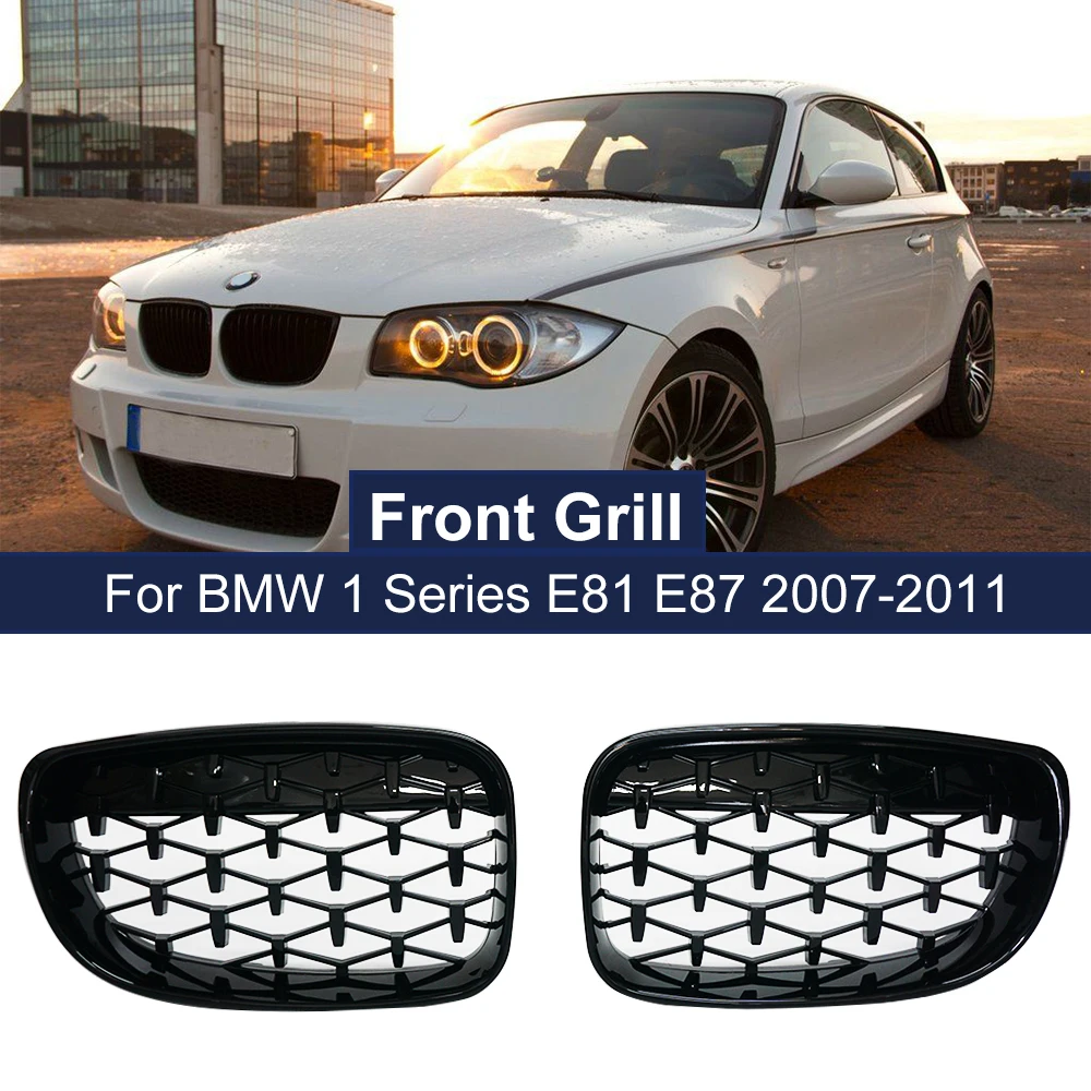 1 Pair High Qunlity Front Bumper Grilles Kidney Replacement Grill For BMW 1 Series E81 E87 E82 E88 128I 130I 135I Selected 07-11