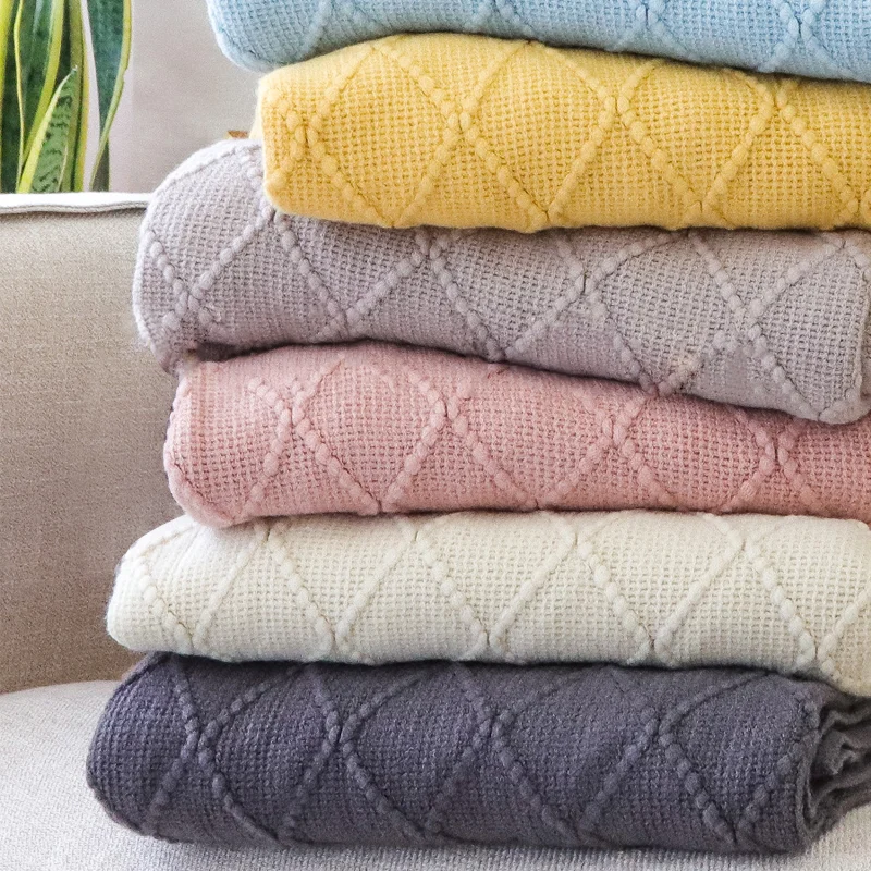 

BOUSSAC Nordic Knitted Throw Thread Blanket on the Bed Sofa Plaid Travel TV Nap Blankets Soft Towel Bed Plaid Tapestry