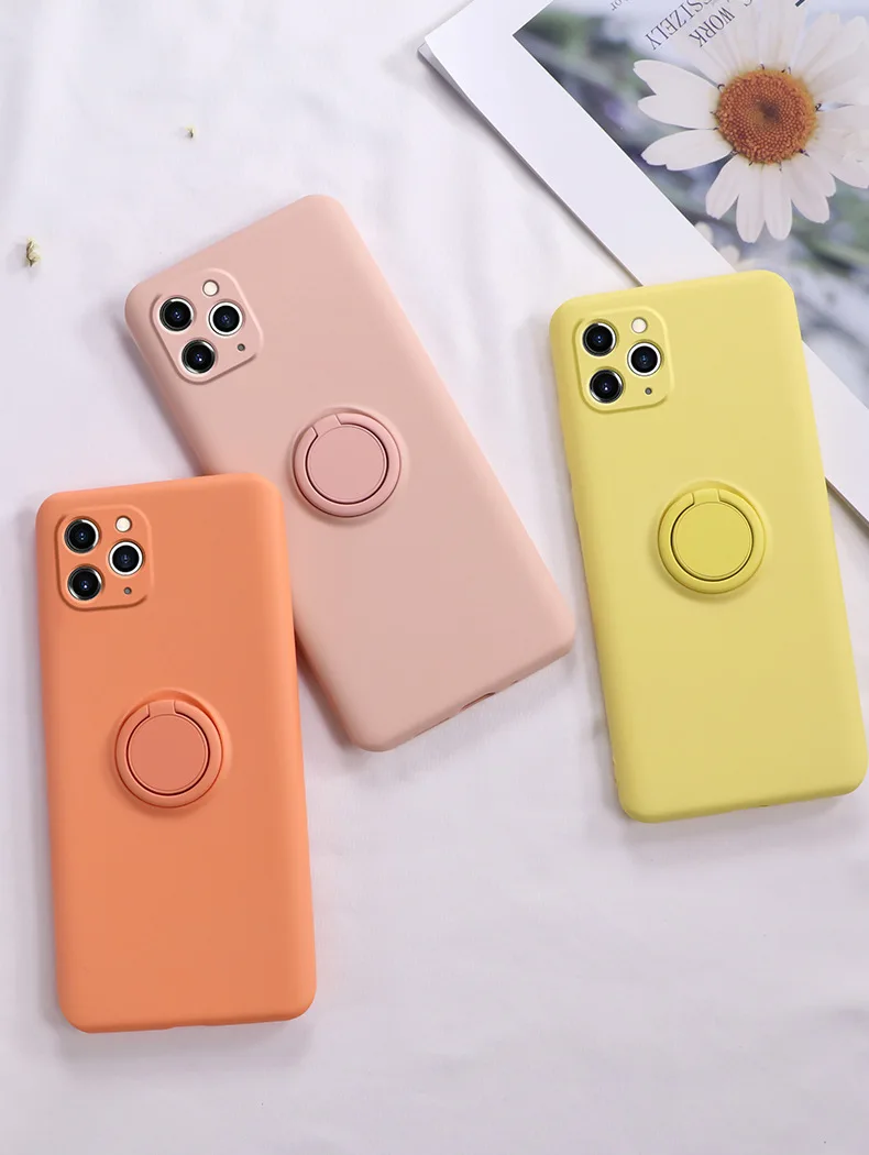 

oneguest case for IPhone11 case with liquid silicone band holder stand for iphone 11 pro max case Cover For iPhone 7/8