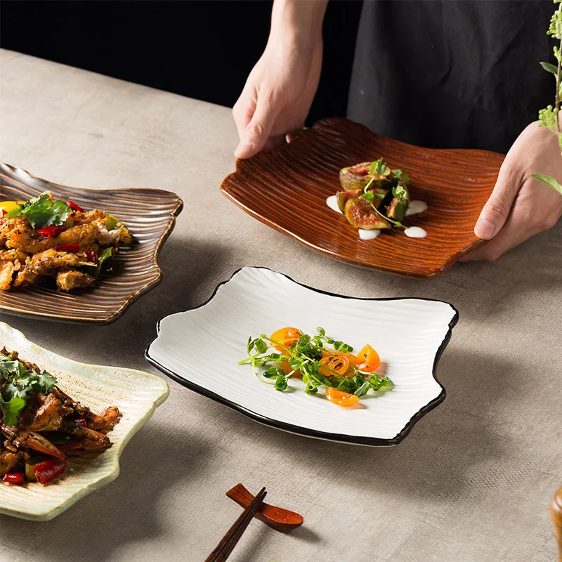 

Creative Special-shaped Ceramic Plate Hotel Restaurant Snack Fruit Plate Western Steak Plate Artistic Conception Plate Tableware