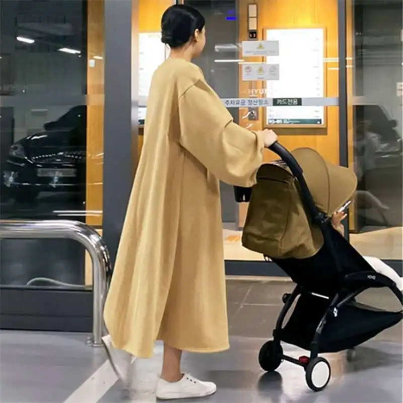 

YourSeason 2021 New Ladies Plus Size Hoodie Dresses Casual Loose Solid Color A Line Women Oversize Dress Winter Spring