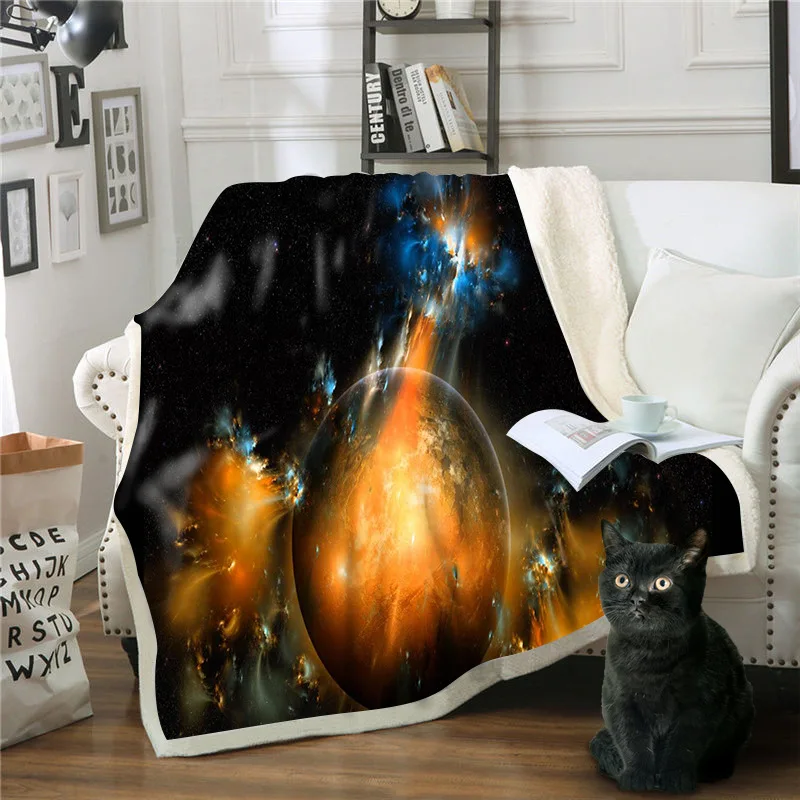 

New 2021 3D Print Big Bang Super Thick Polar Fleece Blanket Warm Keeping Blanket Throw Blanket Luxury Weighted Blanket