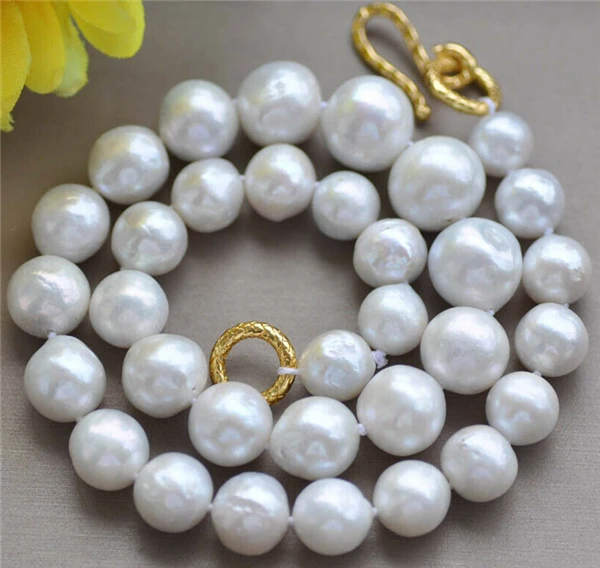 

Ожерелье женское белое круглое с жемчугом Эдисона, 18 дюймов, 12-15 мм