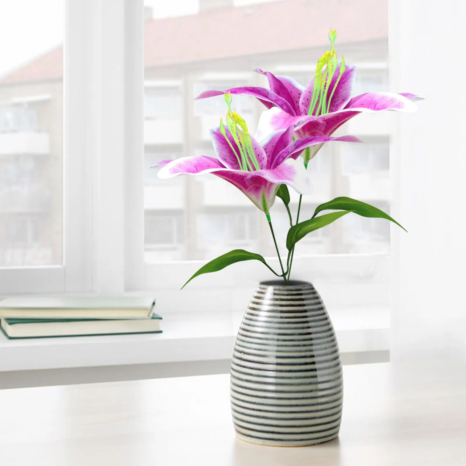 

3/5/10PC Artificial Flowers Potted Plant Lily Simulation Flower Spring Living Decor DIY Arrangement for Home Wedding Decoration