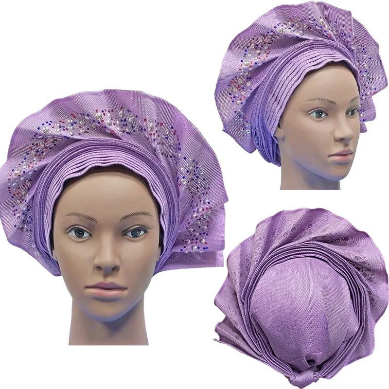 7 Африканский ASO OKE Gele головное украшение высокого качества нигерийский традиционный свадебное использование 013 Авто Gele - Цвет: 7