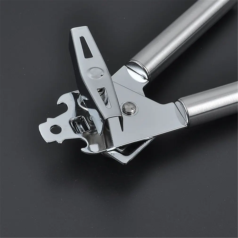 

Stainless Steel Manual Can Opener Portable New Beer Built-in Bottle Opener Anti Slip Gripps Opening tool