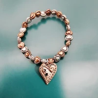 ins vintage love heart letters cross handmade beads elastic bracelets women party hip hop rock bohemia jewelry