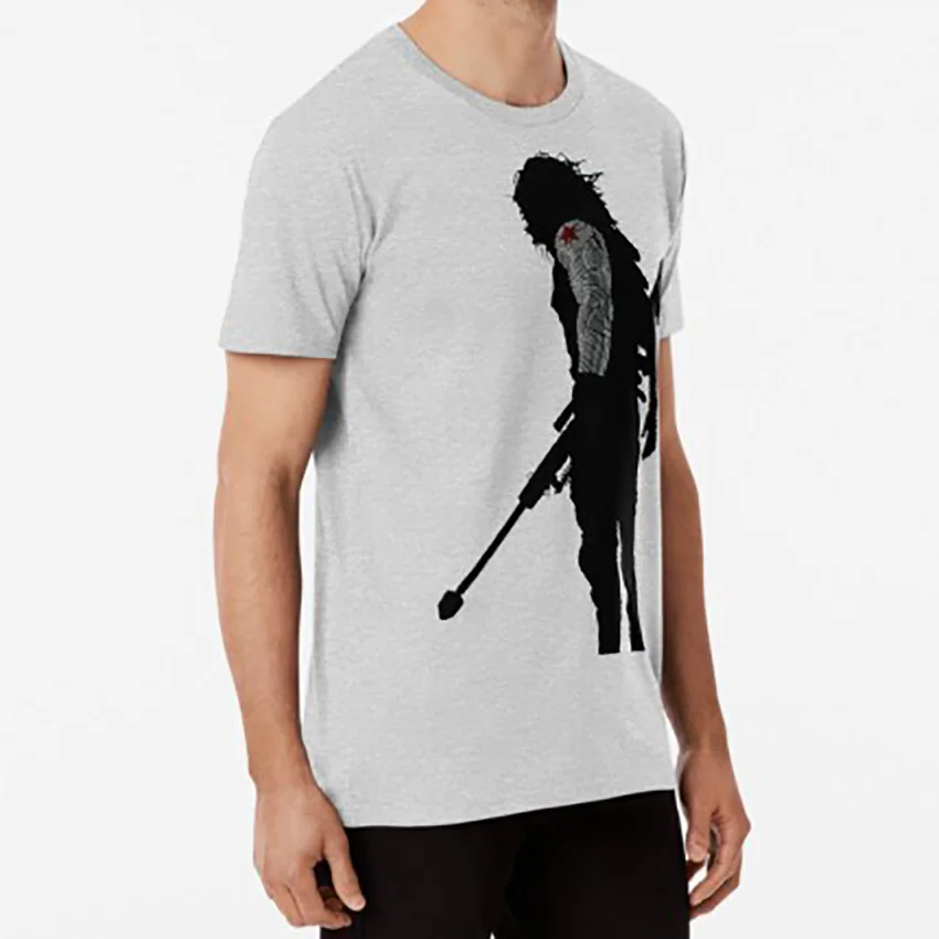 Зимний Солдат силуэт Футболка Капитан Америка Гражданская война Стив Роджерс bucky