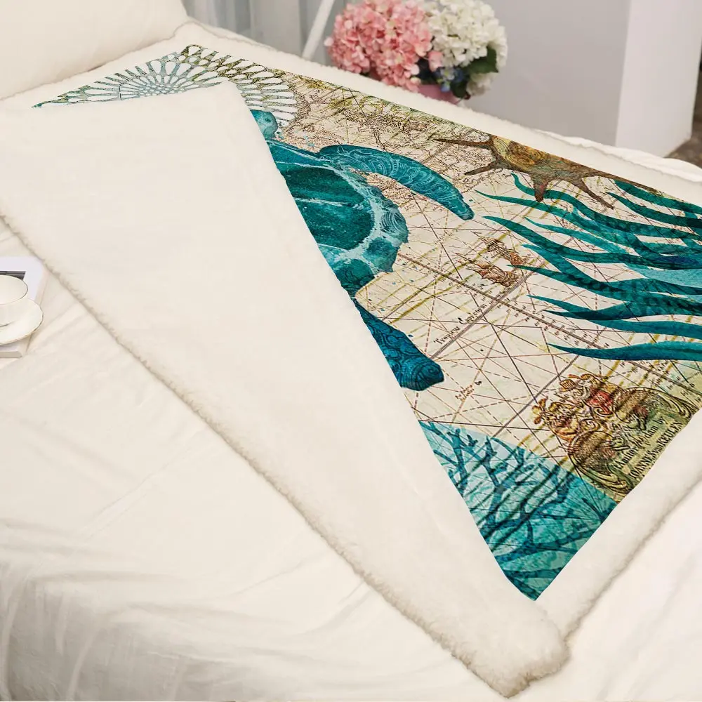 Морское дно черепаха подстежка на искусственном меху флис ткань из микроволокна