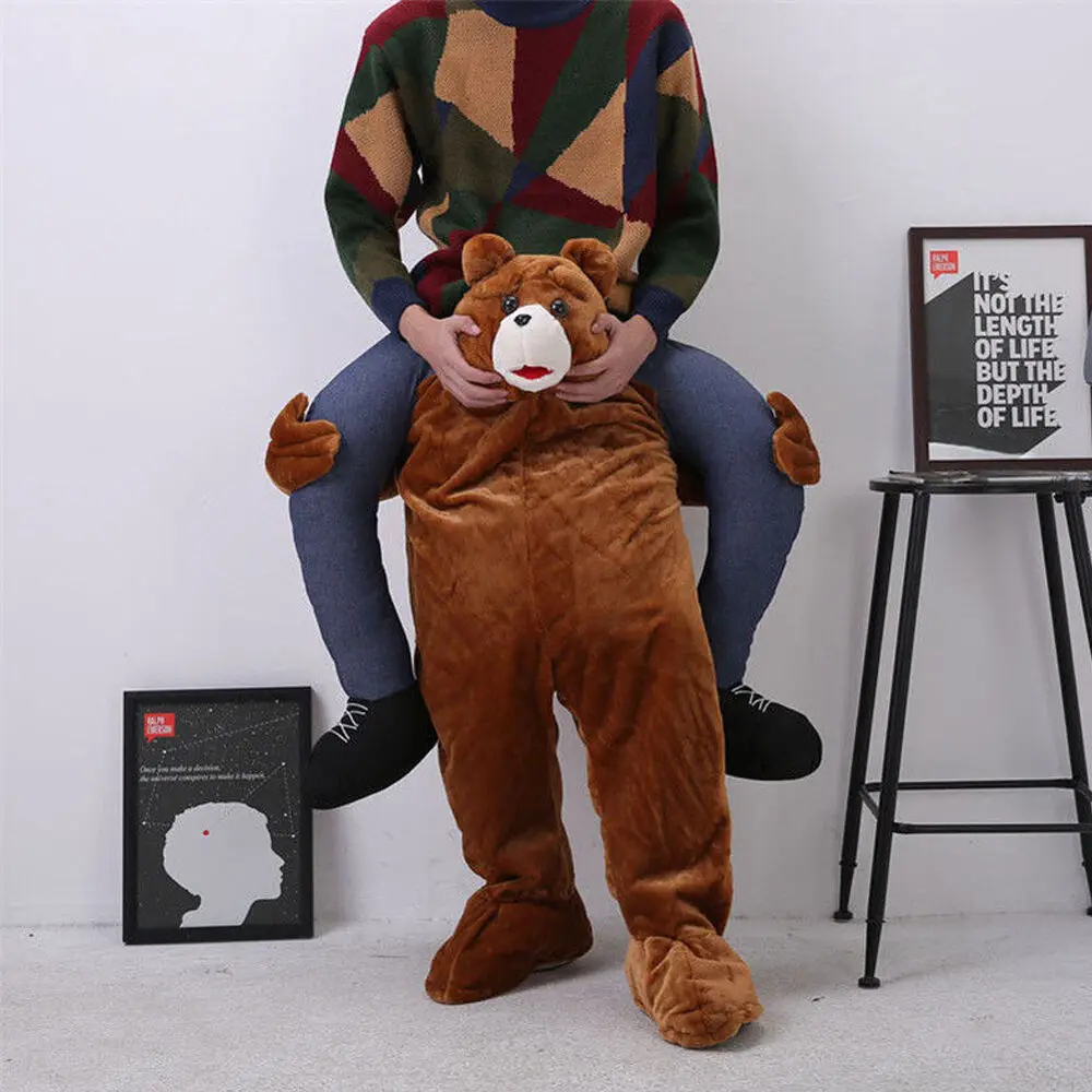 Носить Санта Клаус teddy Bear ездить на меня Рождественский маскарадный костюм для взрослых - Color: A