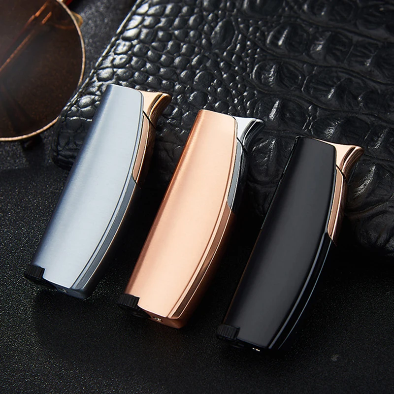 

Torch Windproof Pipe Lighter Creative Metal Long Strip Jet Lighter Turbo Butane Gas Inflatable Cigar Cigarette Lighter Outdoor