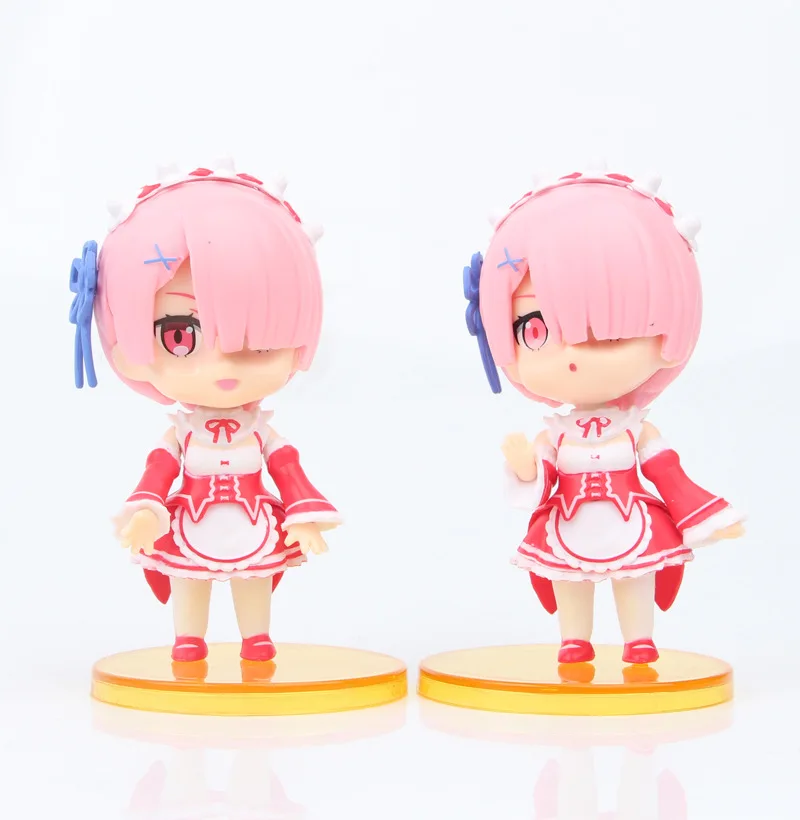 Аниме Фигурки PVC-модели кукол Re:zero Ram Rem Emilia Re: Starting Life In A Different World From Zero, Q-версия, 6 шт.