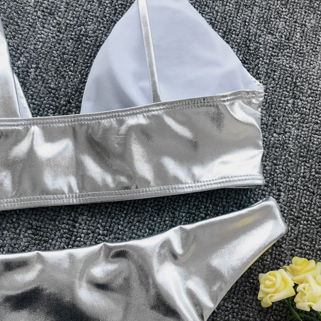 Home&Nest Sexy Women Solid Backless Two Piece Filled Bra Bikini Set Swimsuit Beachwear Beach Bathing Suit Swimwear Swimming | Женская
