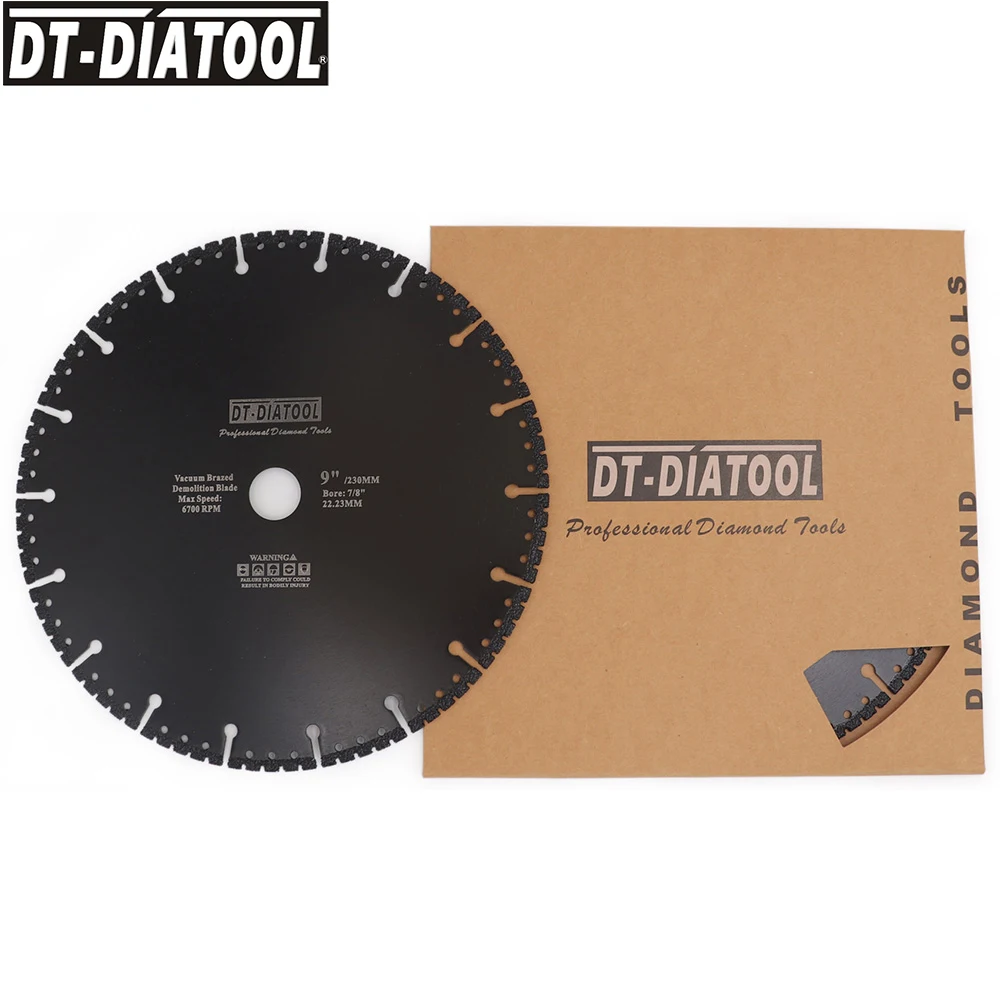 

DT-DIATOOL 1pc 230mm/9" Professional All Purpose Diamond Cutting Wheel Demolition Disc For Steel Reinforced Concrete Saw Blade