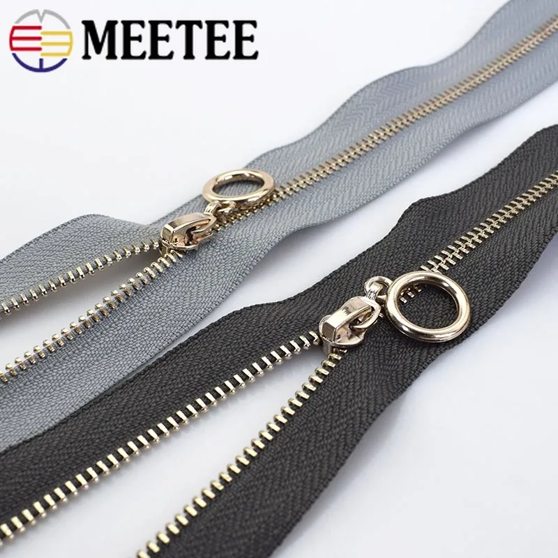Meetee 2/5 шт 3#70 см с металлическими заклепками; туфли-лодочки на молнии, Fermeture застежкой-молнией A Coudre с открытым концом застёжка-молния для шитья DIY аксессуары для одежды KY2135