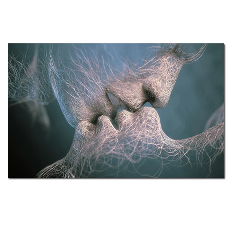 OUCAG Abstract Love Kiss Oil Painting Print Canvas Unframed Art Gift Pictures Decoration For Living Room Office Poster | Дом и сад