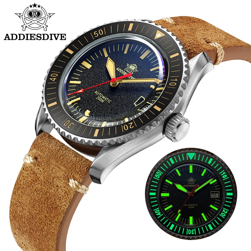 

Addies Dive Men's Luxury Watch AD2105 Stainless Steel Case C3 Super Luminous Watch NH35 Sapphire Crystal 200m Diving Watches