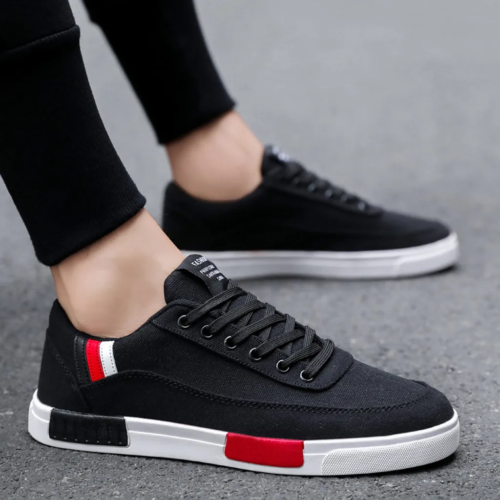 Мужская обувь легкий и комфортный светильник дышащая парусиновая на шнуровке