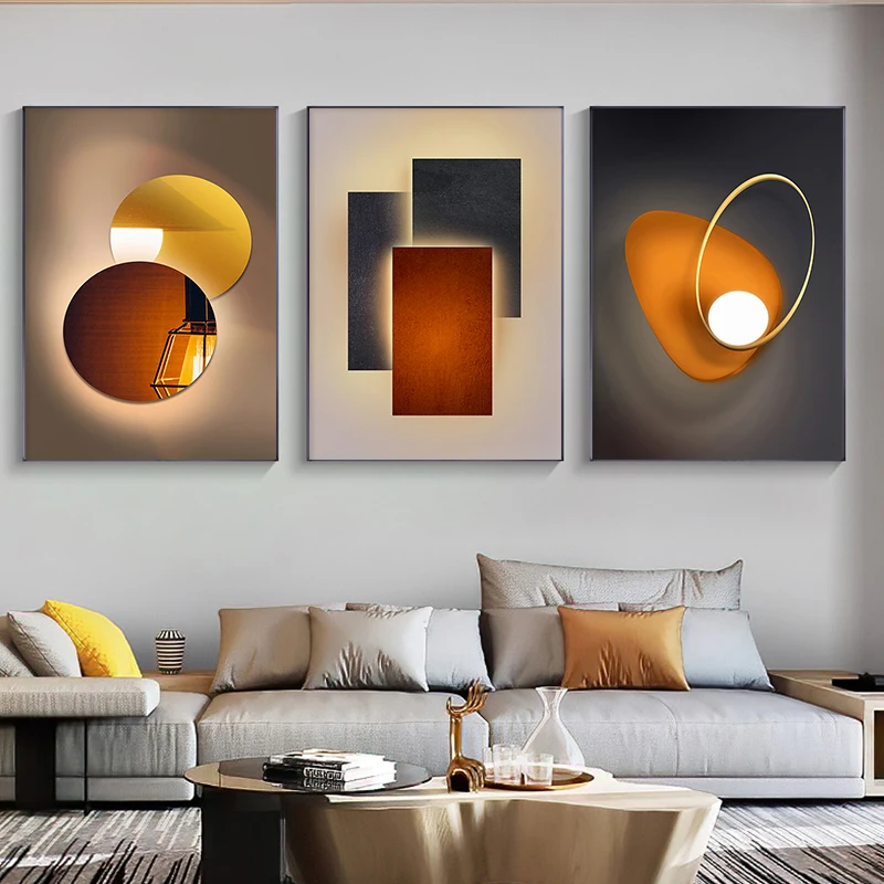

Abstract Geometric Orange Canvas Painting Wall Art Nordic Posters and Prints Wall Pictures for Living Room Decoration Frameless