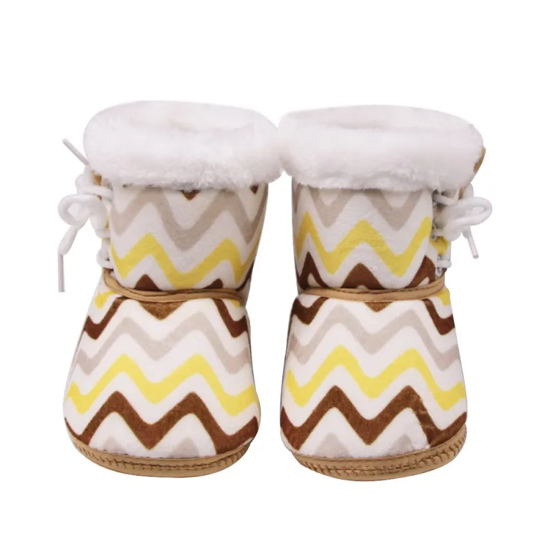 Зимняя детская обувь для новорожденных девочек и мальчиков с милым принтом