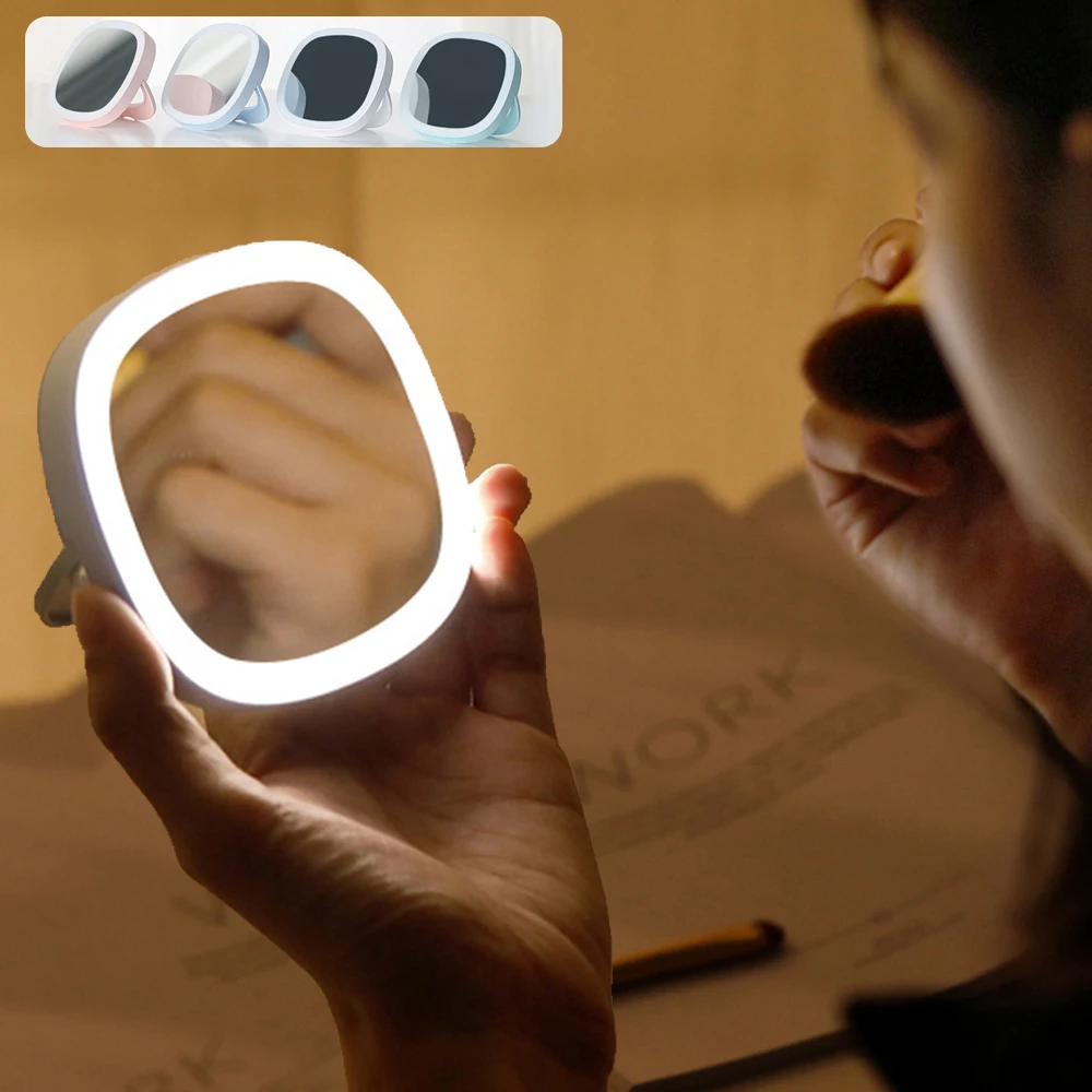 Портативное зеркало для макияжа с регулируемой яркостью светодиодный