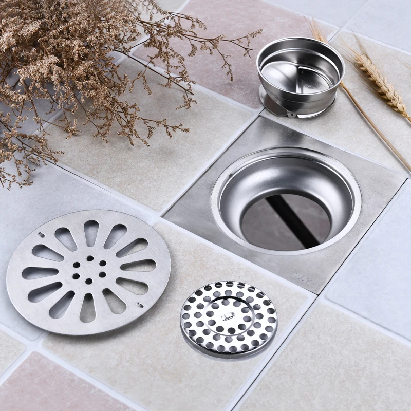 Сливная крышка для ванной и душа квадратная 15*15 см вставка плитки слив балкона