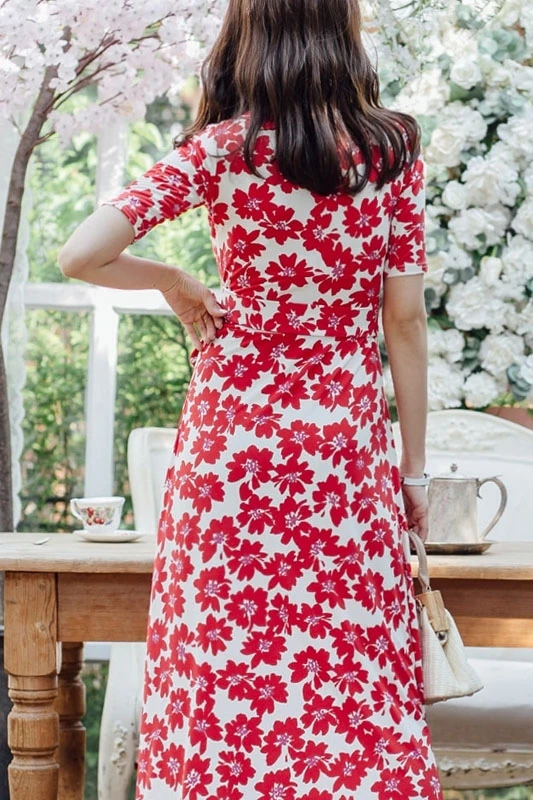 

COIGARSAM Fashion Print Women dress New Summerlt High Waist Dresses Design And Color 1916