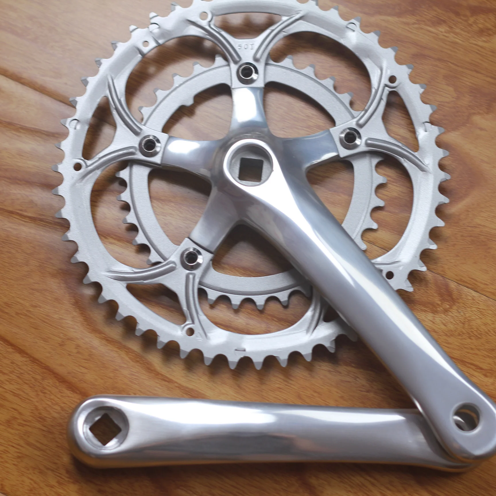 Rennrad Kurbel garnitur Fahrrad Aluminium legierung 50-34t 8/9s Kettenrad Vierkant loch Rennen 170mm Kurbel Fahrrad zubehör – Detail 1