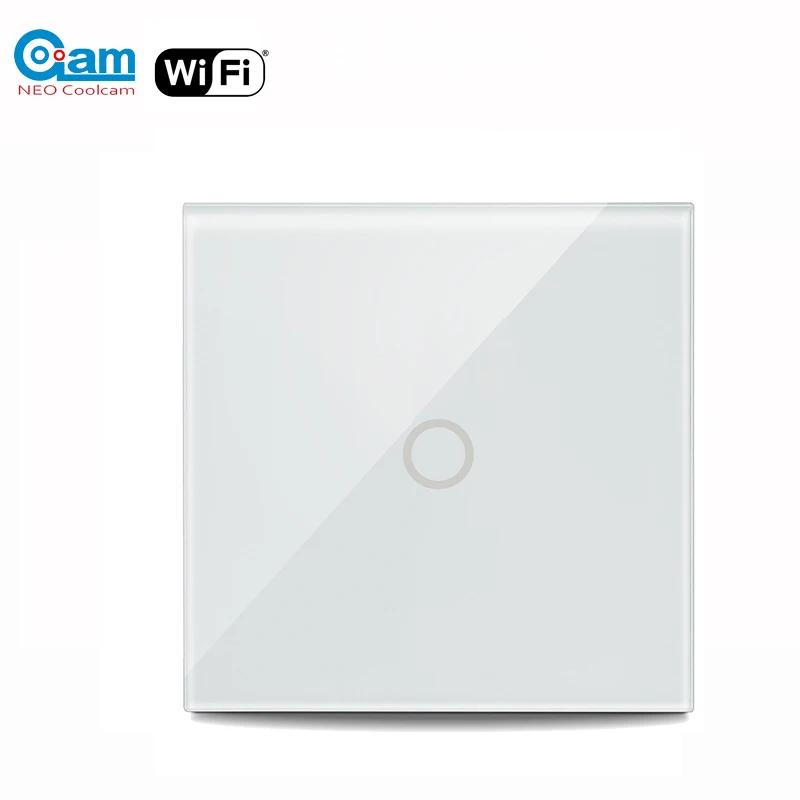 

NEO Coolcam 5A Wi-Fi EU светильник переключатель 1Gang настенный светильник переключатель стекло Панель сенсорный выключатель работать с Alexa Google Home IFTTT