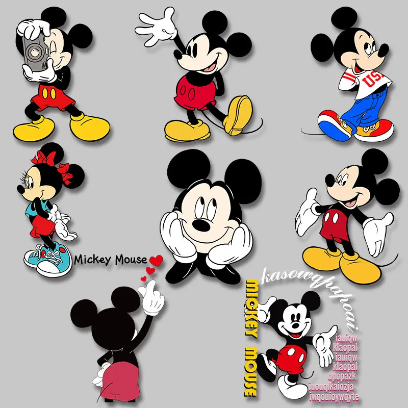 

Mickey Cartoon image Disney character Heat Vinyl Ironing Stickers Decor Thermal Transfers Decals Patch Iron-on Transfers