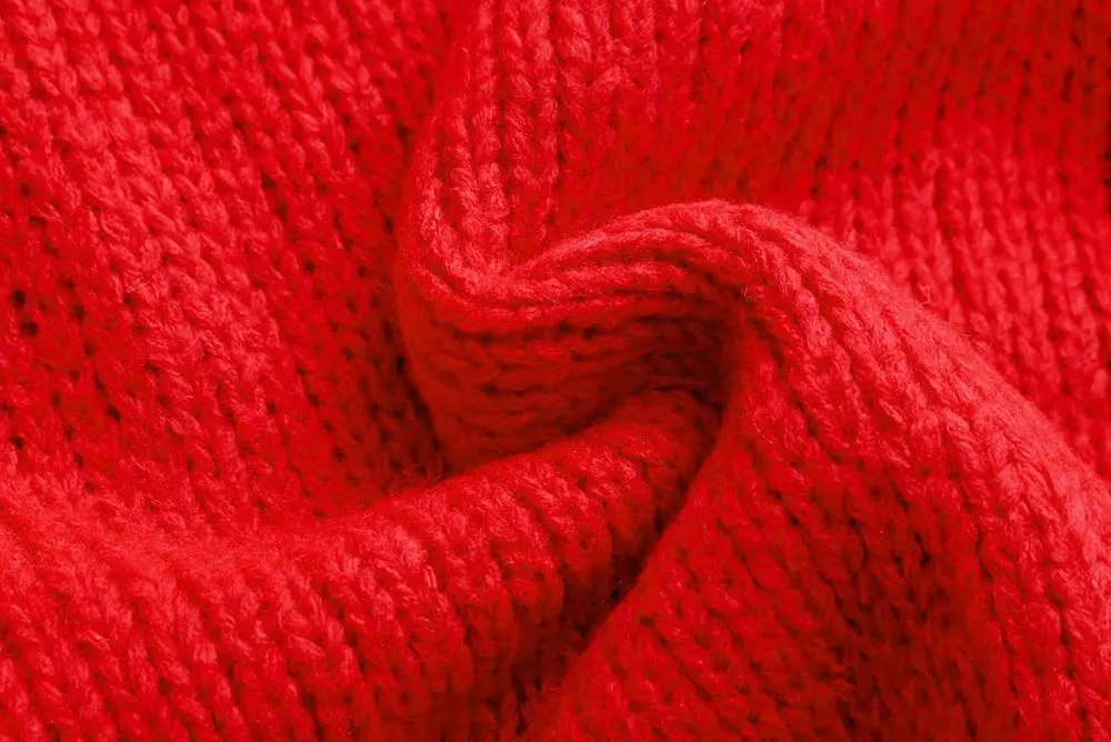 ZA женский свитер осень зима красный зеленый круглый вырез Толстый Пуловер