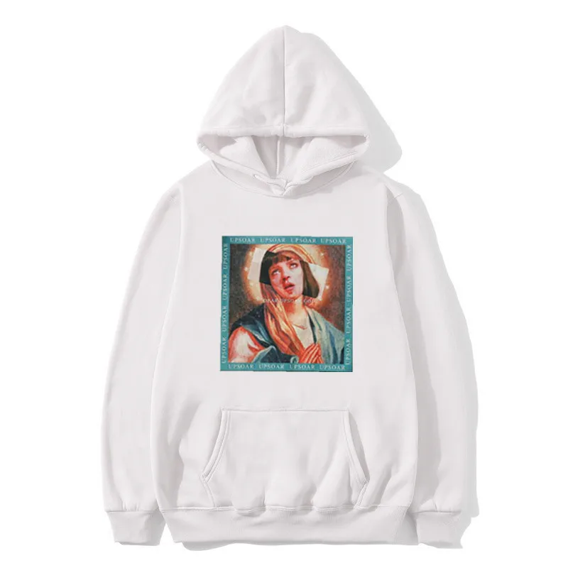 

2019 New Hot Sale Virgin Mary Print Men's Hoodie Funny Streetwear Men Autumn Winter Casual Hoodies Sweatshirts Pullovers Tops