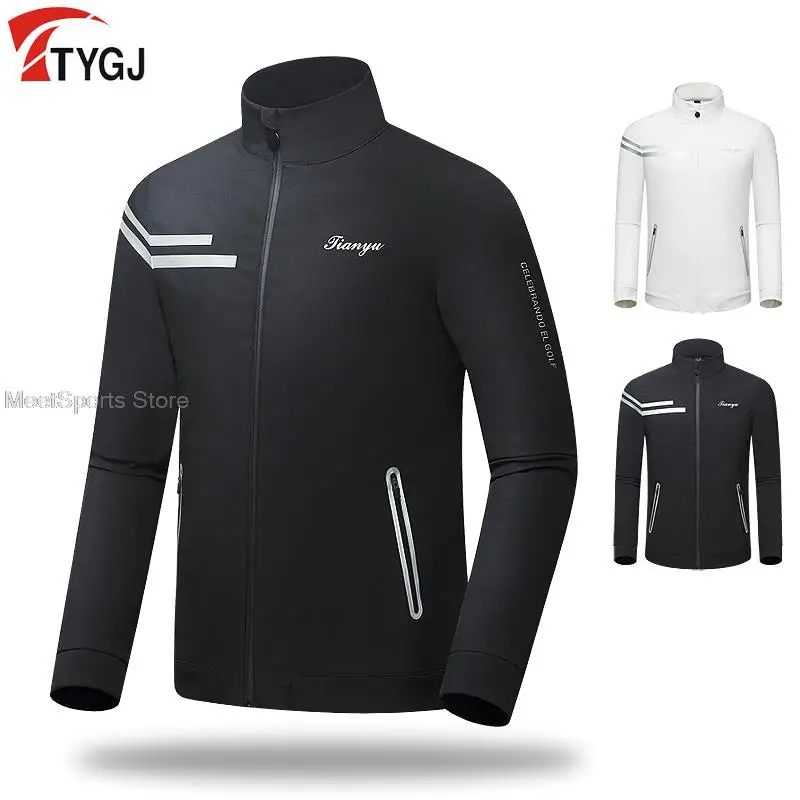 Winter Golf Clothing Men Waterproof Coat Windbreaker High Quality Long Sleeve Golf Sportswear Jacket Man Zipper Keep Warm Coats