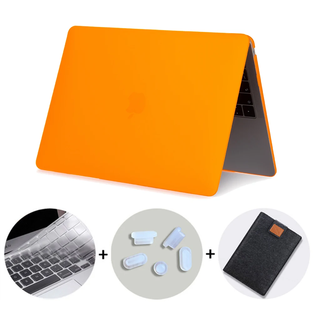 MTT матовая прозрачная чехол для macbook air pro retina 11 12 13 15 крышка для macbook air 13,3 дюйма чехол для ноутбука+ крышка клавиатуры - Цвет: Matte Orange
