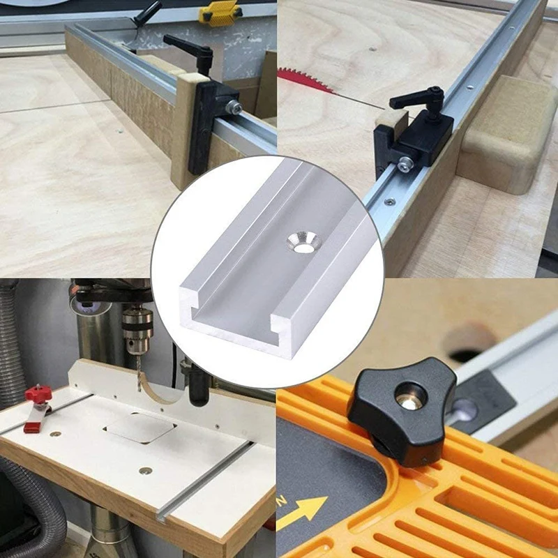 2Pcs T Track Miter Jig Fixture Slot Straight Edge Clamping Tool Guide Aluminum Alloy T-Slot Locking Handle | Инструменты