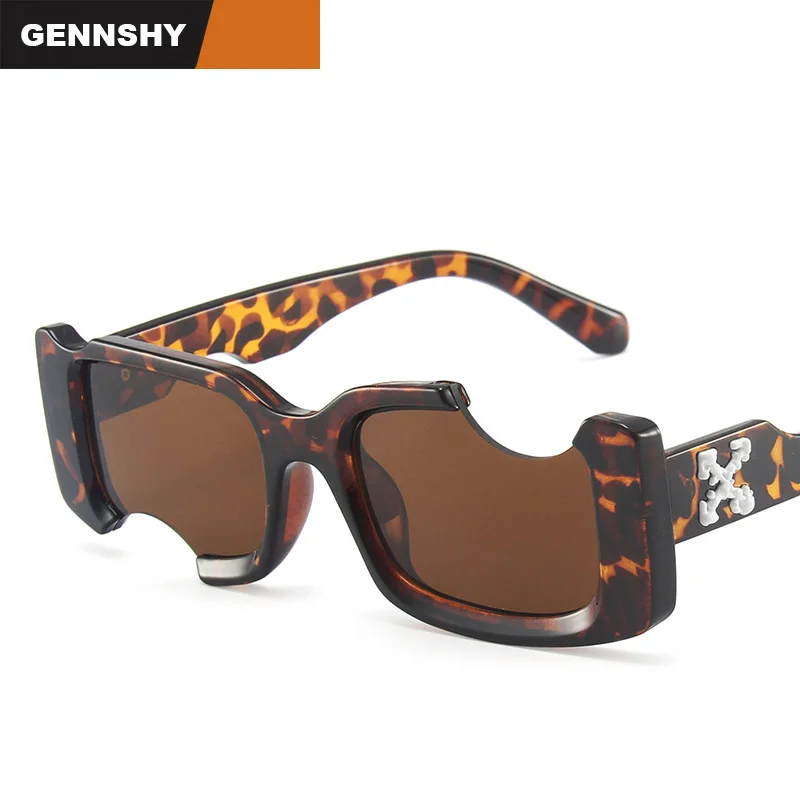 

2021 уникальные мужские солнцезащитные очки Маленькая квадратная оправа с линзами с вырезом женские модные европейские и американские очки ...