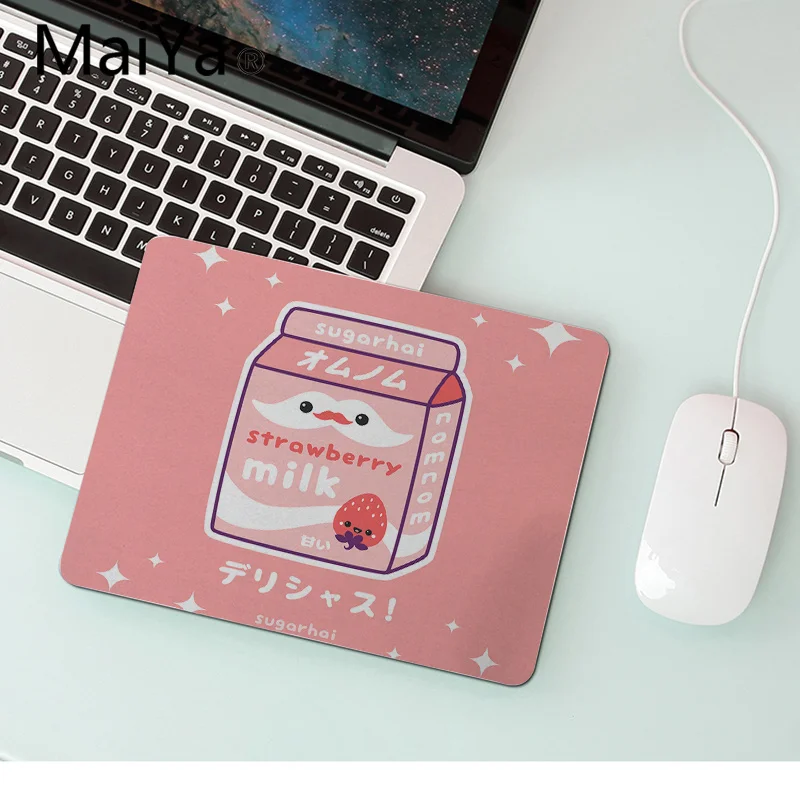 No Lock Edge25x29cm Maiya Высокое качество Kawaii японское клубничное молоко уникальная настольная панель коврик для игровой мыши Лидер продаж подставка под руку мышь - Цвет: No Lock Edge25x29cm