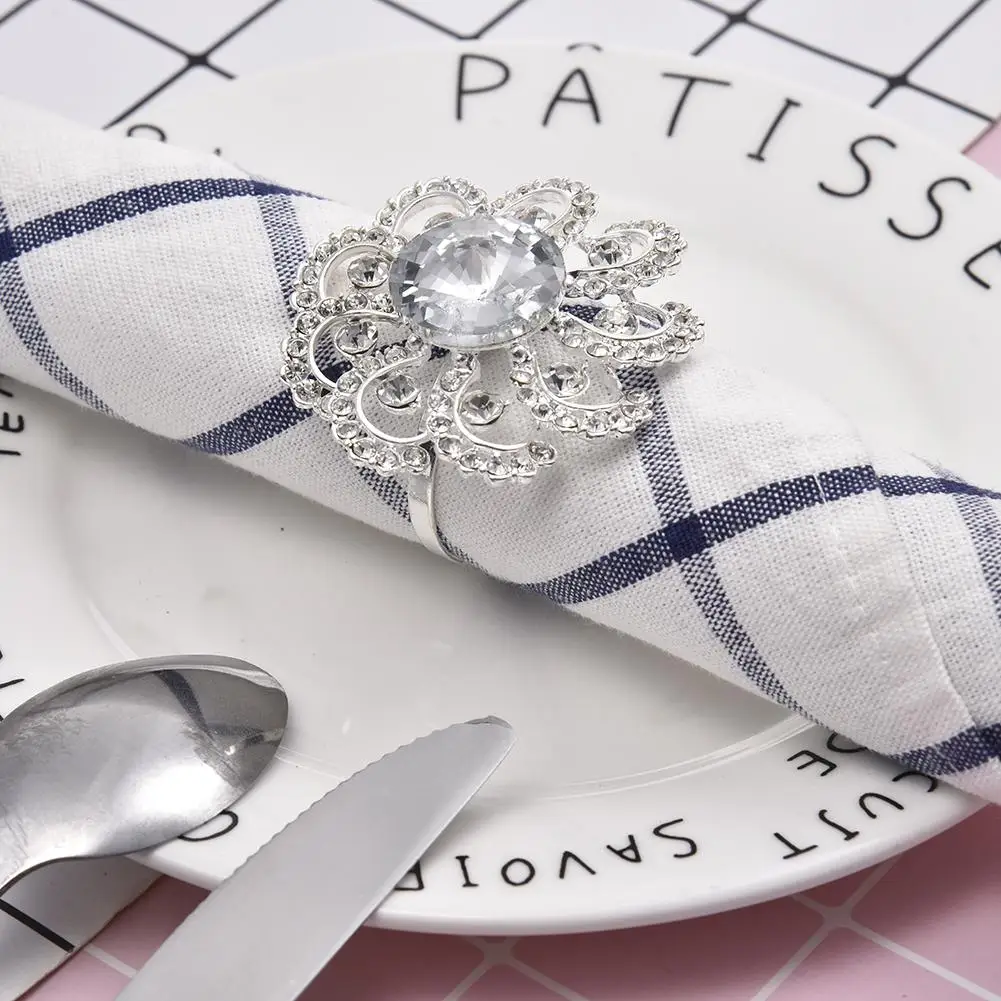 Napkin Ring Party Wedding Napkin Rings Table Decoration Alloy Napkin Holder Holiday Banquet Dinner Decor Party Supplies